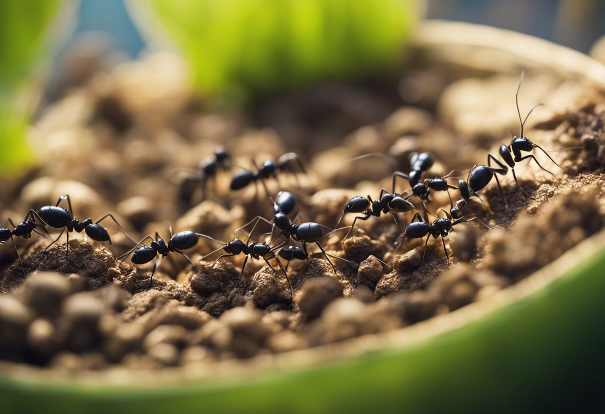 An illustration of professional help in getting rid of different types of ants using bait and treatment methods