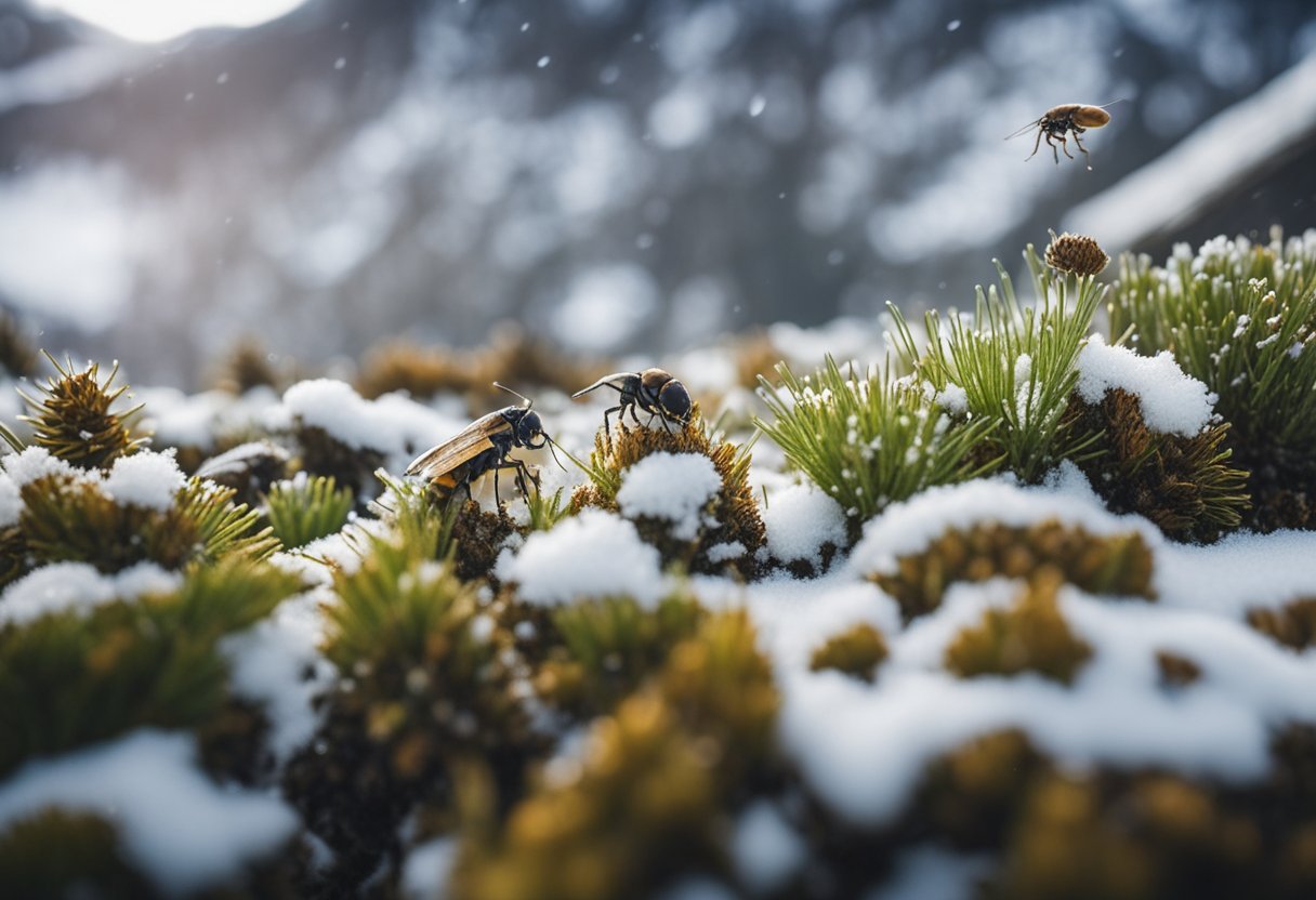 Et snødekt landskap i Norge med en rekke insekter og skadedyr som trives på grunn av klimaendringenes effekter