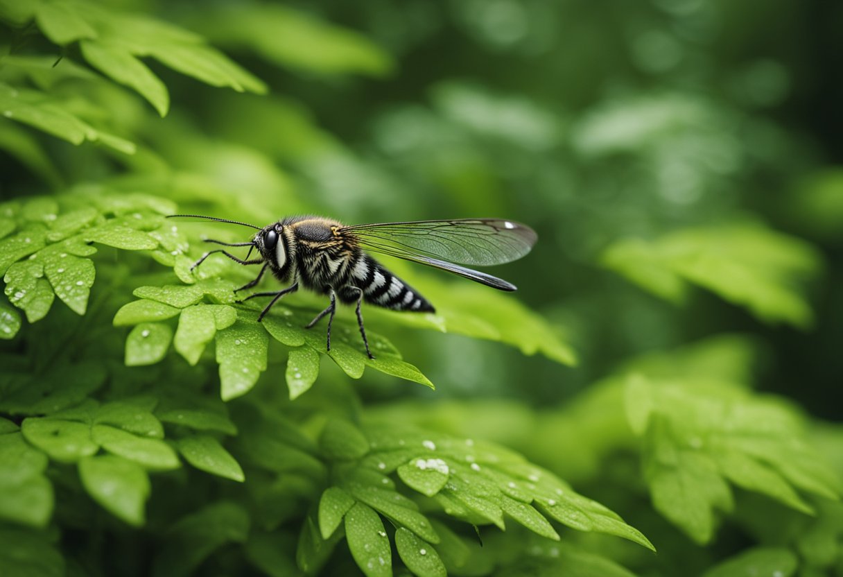 En frodig norsk skog med variert flora og fauna. Insekter og skadedyr trives på grunn av klimaendringer, noe som påvirker det lokale økosystemet.