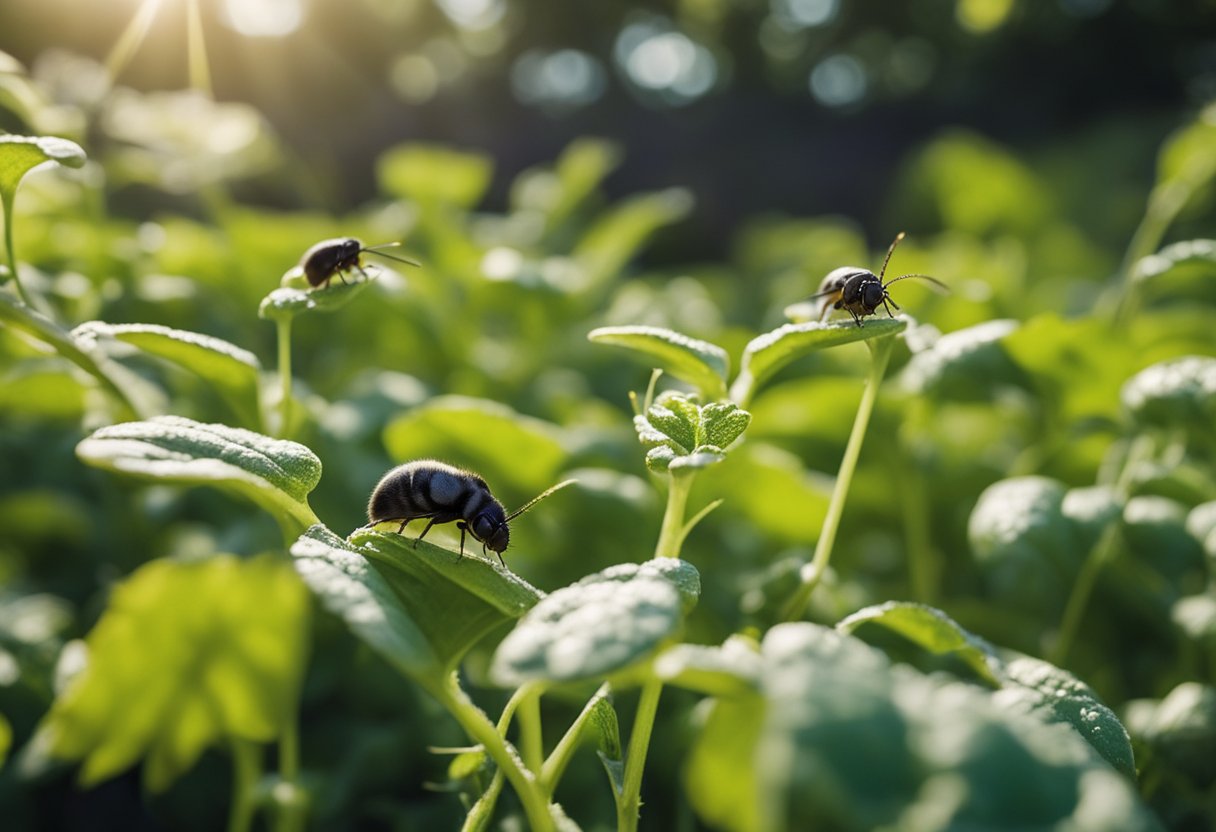Skadedyr som invaderer en hage på grunn av klimaendringer, med insekter og gnagere som fester seg på avlinger og planter i Norge