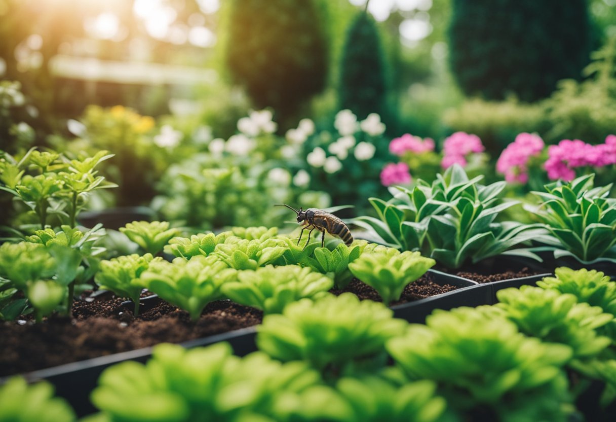 En godt vedlikeholdt hage med sunne planter og naturlige metoder for skadedyrkontroll på plass for å forhindre angrep